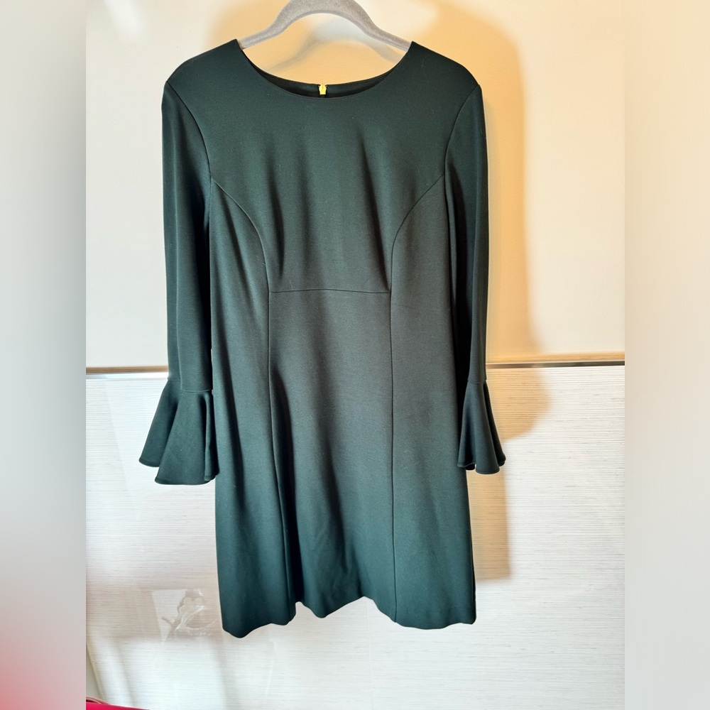 Trina Turk emerald green knit bell sleeve dress - Picture 2 of 3